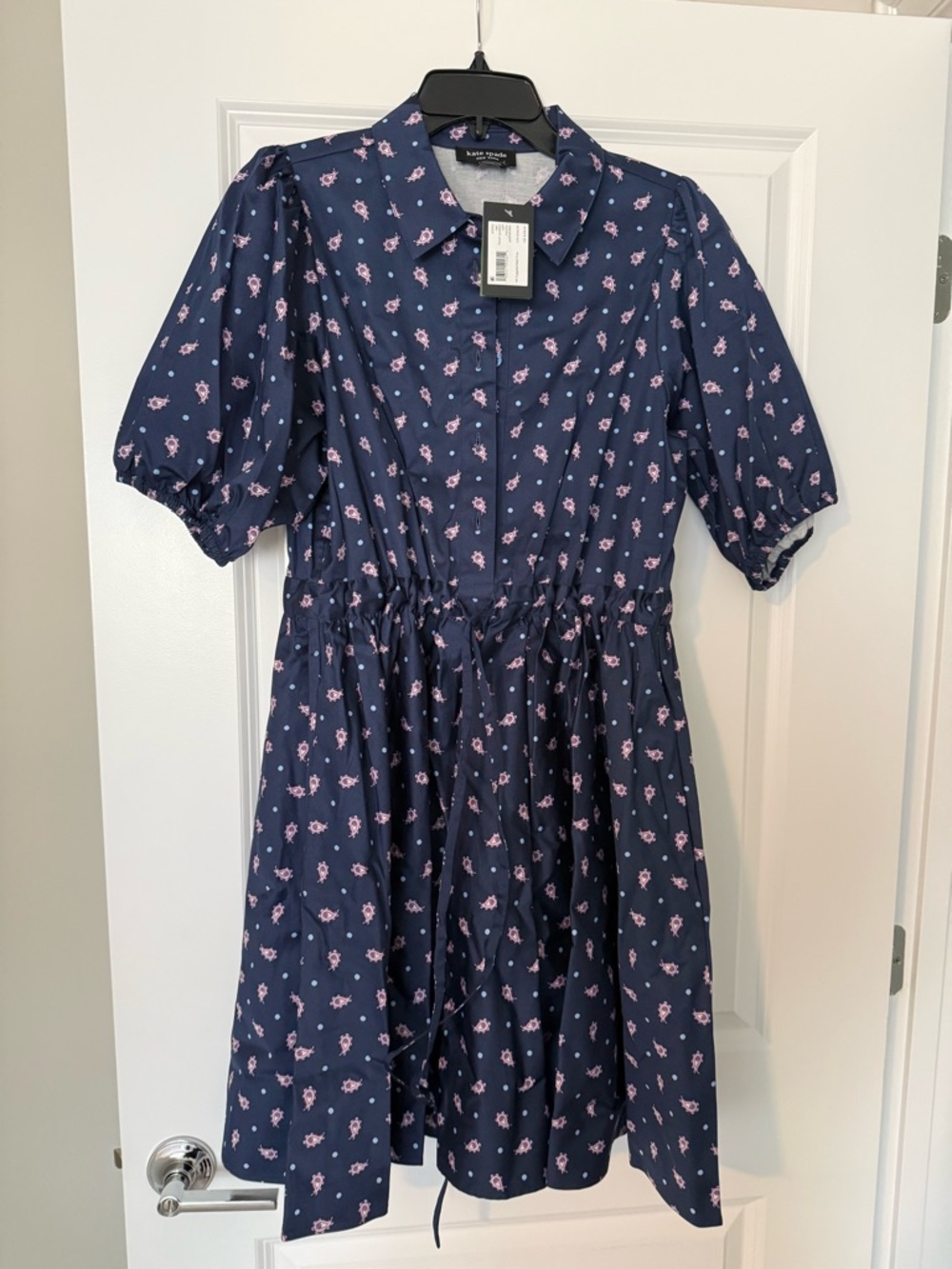 kate spade Navy  Drawstring Shirt Dress